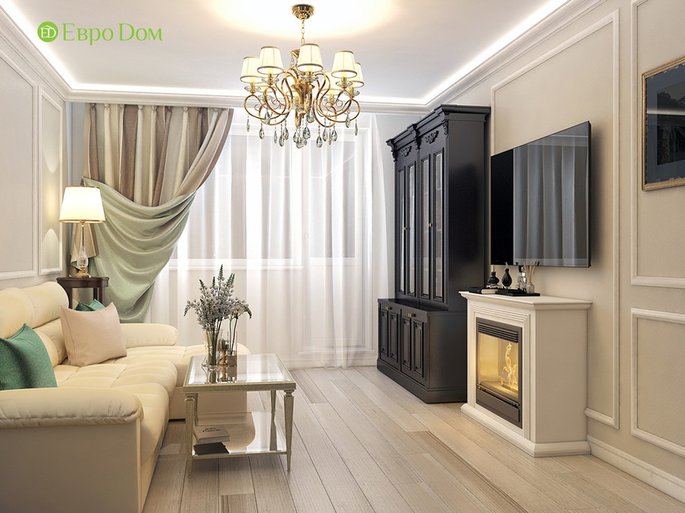 Дизайн двухкомнатной квартиры 52 кв. м в стиле неоклассика