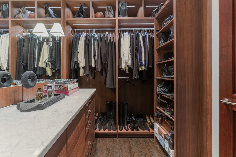 Modern storage and wardrobe in New York.