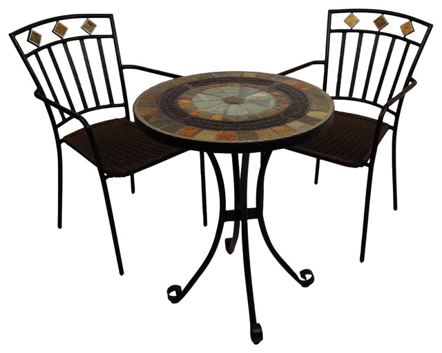 Villena Bistro Table With Malaga Chairs, 3-Piece Set