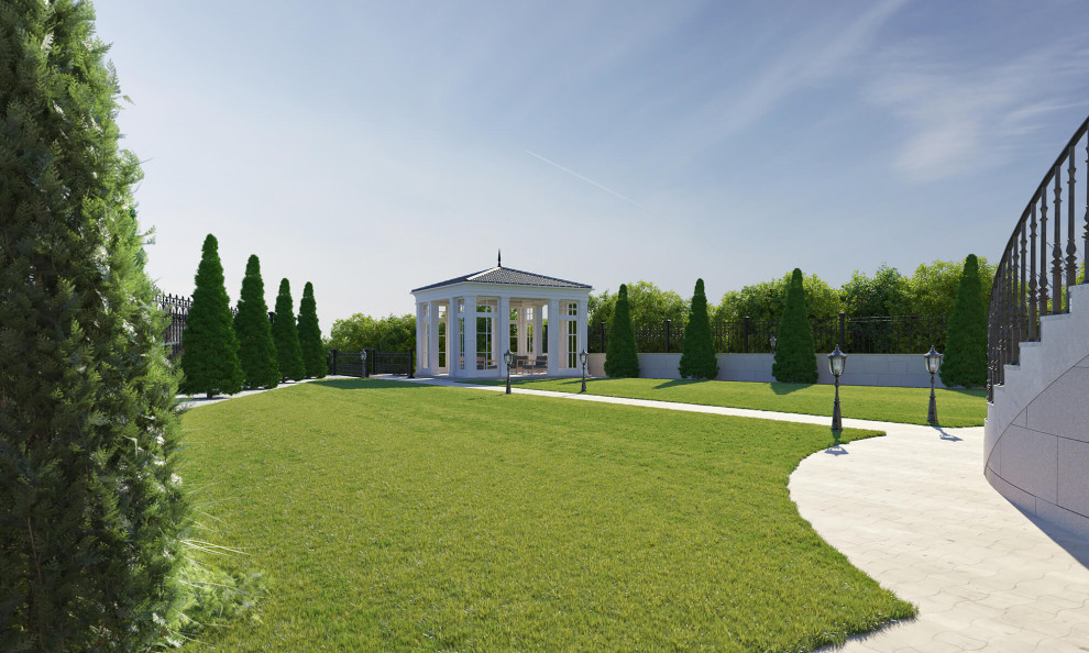 Архитектурный проект жилого дома с бассейном в классическом стиле. 1100кв.м.