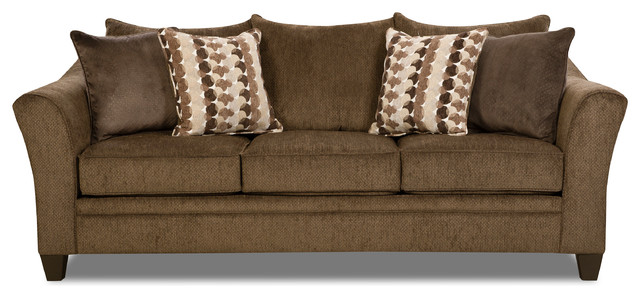Simmons Upholstery Albany Chestnut Queen Sleeper Transitional Simmons Upholstery Albany Chestnut Queen Sleeper