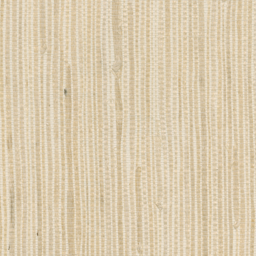 Kostya Cream Grasscloth Wallpaper, Sample Contemporary Wallpaper