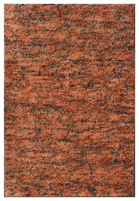 Rugsville Shag Rust Mix Wool Rug 10940 8x10 - Contemporary 