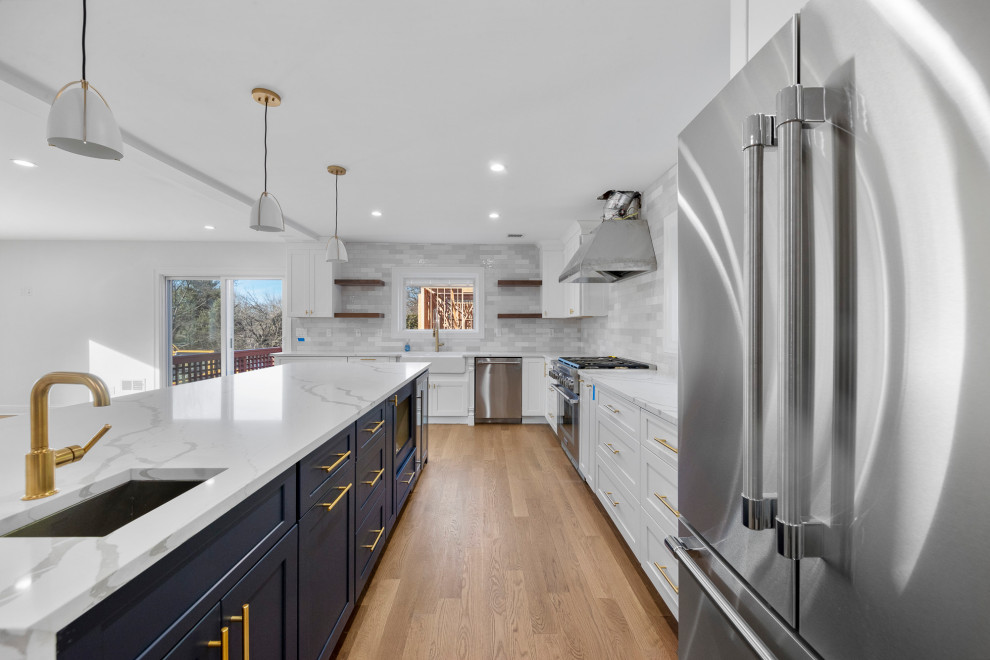Kitchen Island & Appliance Detail | Gut Remodel Haworth NJ