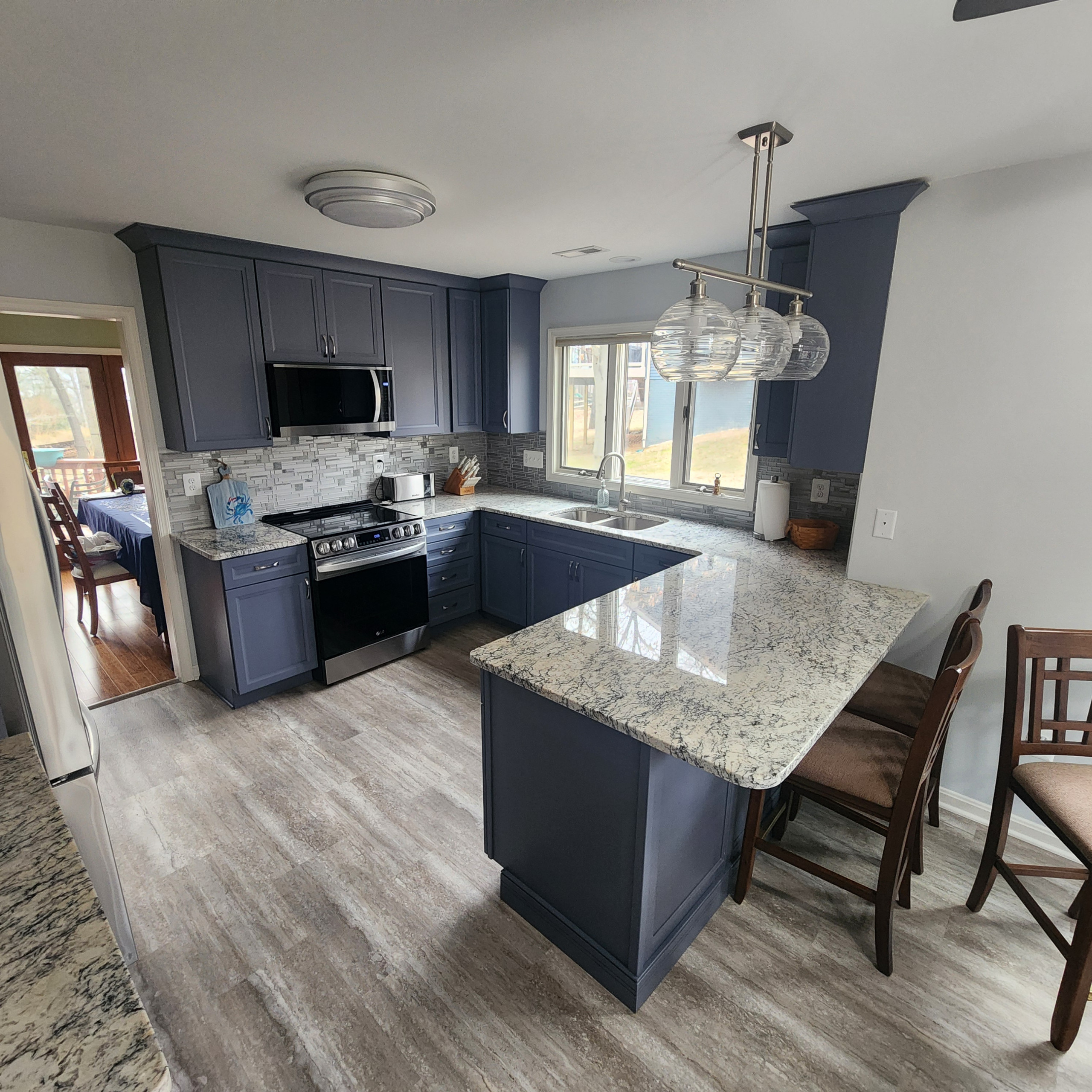 Blue cabinets