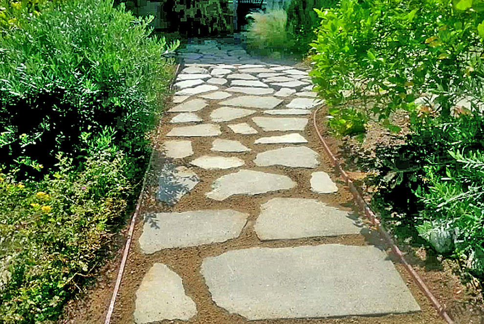Flagstone Walkway in granite Landscape Los Angeles