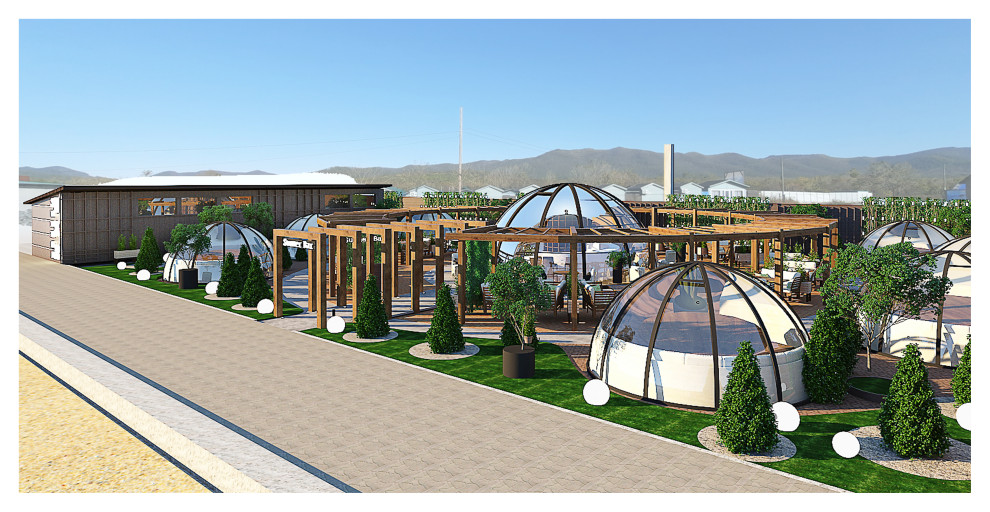 Летнее кафе, в р-не ул. Лазурная.