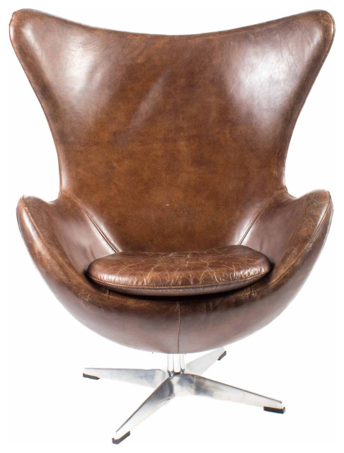 First of A Kind St Anne Swivel Club Chair Cappuccino Brown Leather