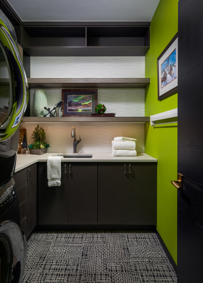 Photo of a contemporary laundry room in Denver.