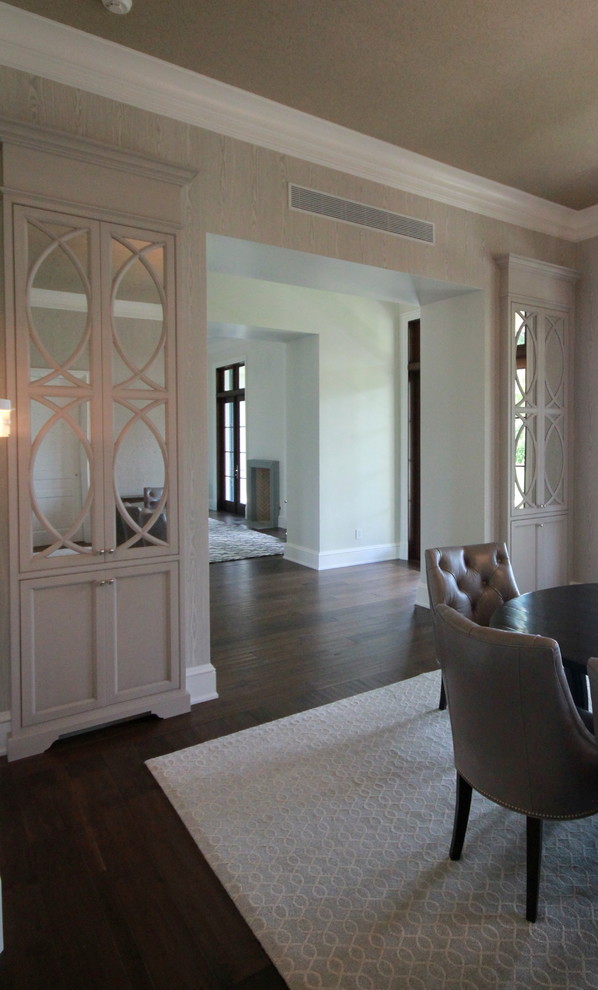 Example of a transitional dining room design in Miami