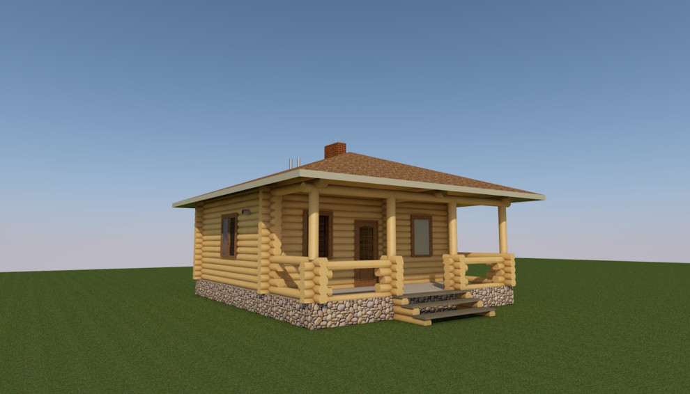 Проект бани из оцилиндрованного бруса д.Рай