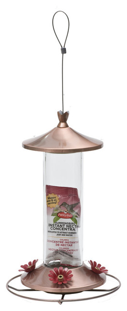 Birdscapes 12 Oz Brown Copper Hummingbird Feeder Contemporary