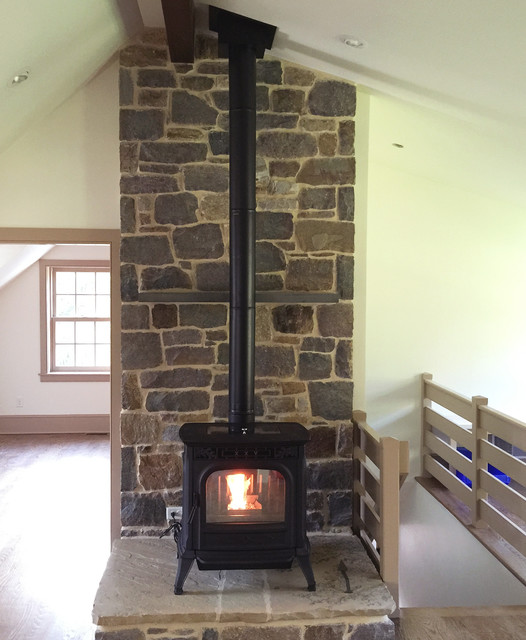 Pellet Burning Stove Transitional Bedroom Philadelphia by The