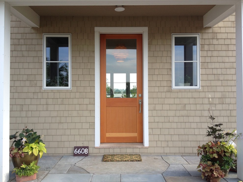 Front Entry, 8' fir Door, Bluestone landing - Transitional ...