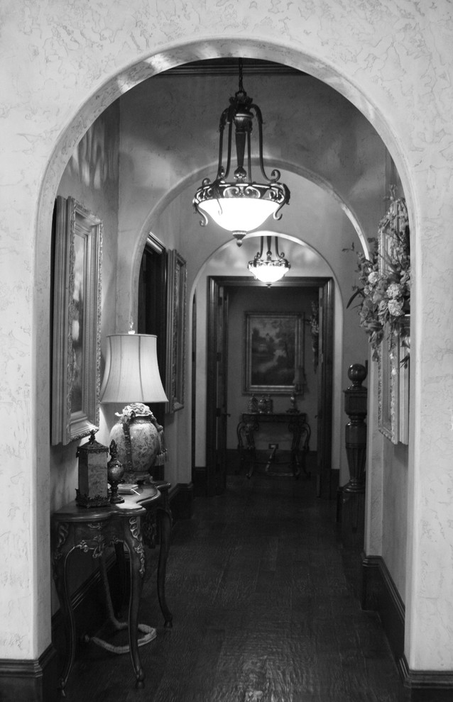 This is an example of a large traditional hallway in Dallas.