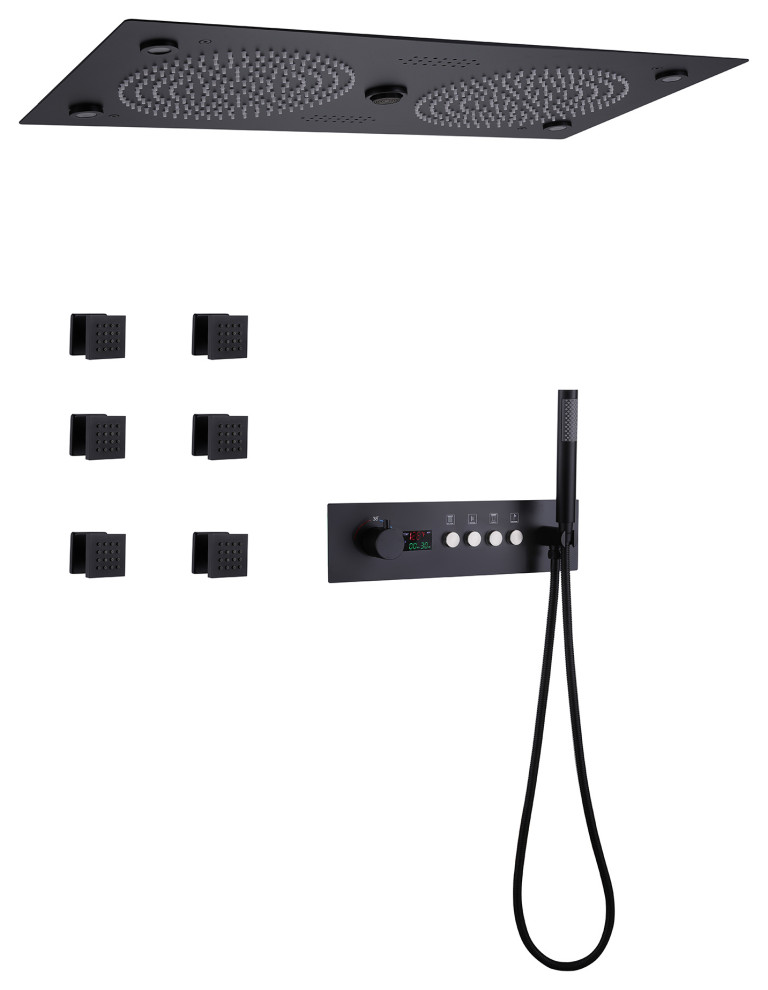 Luxury Ceiling Mount Complete Shower System With Roughin Valve