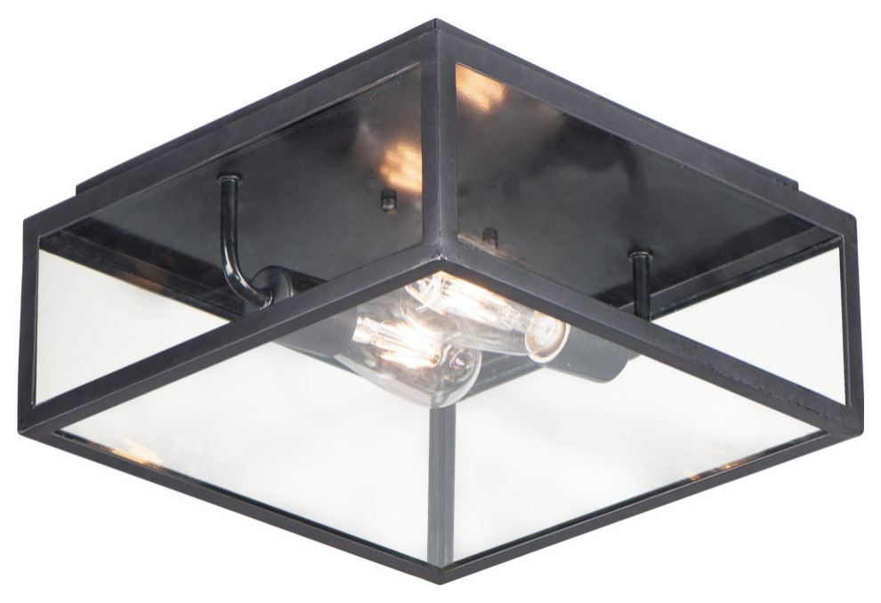 Catalina 2Light 13" Wide Dark Bronze Outdoor Flush Mount Industrial