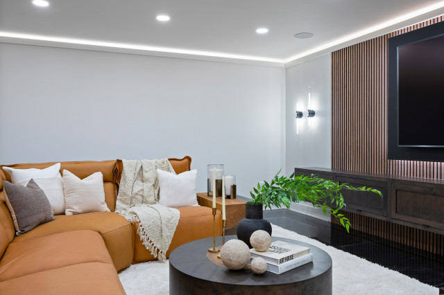 End Unit - Modern Transitional Luxury Rowhome | Heritage Place Naperville, IL contemporary-home-theatre