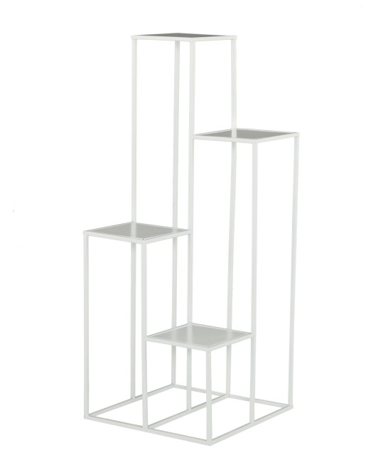 Iron Modern Plantstand, 40x16x16, White