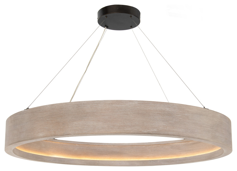 Baum Large Chandelier, Brushed Oak Transitional Chandeliers by