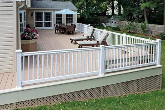 Inspiration for a large backyard deck remodel with no cover