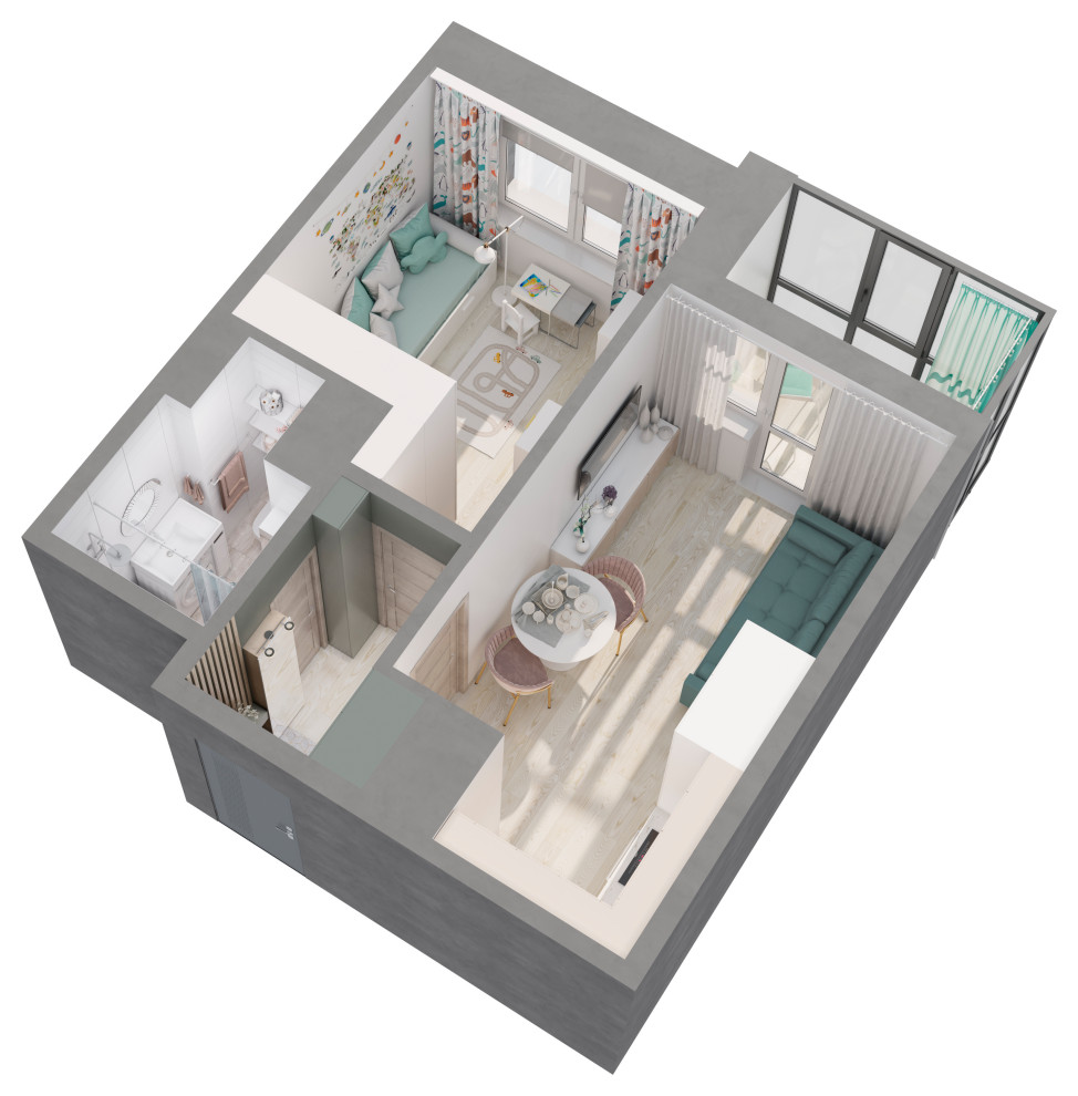 Дизайн однокомнатной квартиры ЖК Стрижи