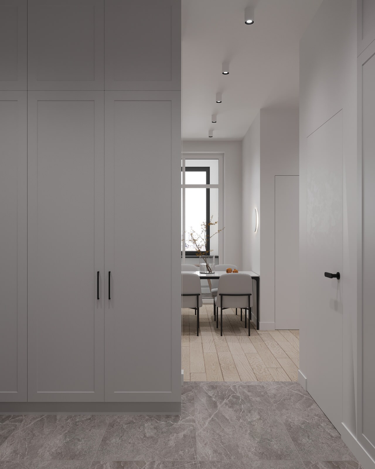 Белый интерьер для девушки в минимализме