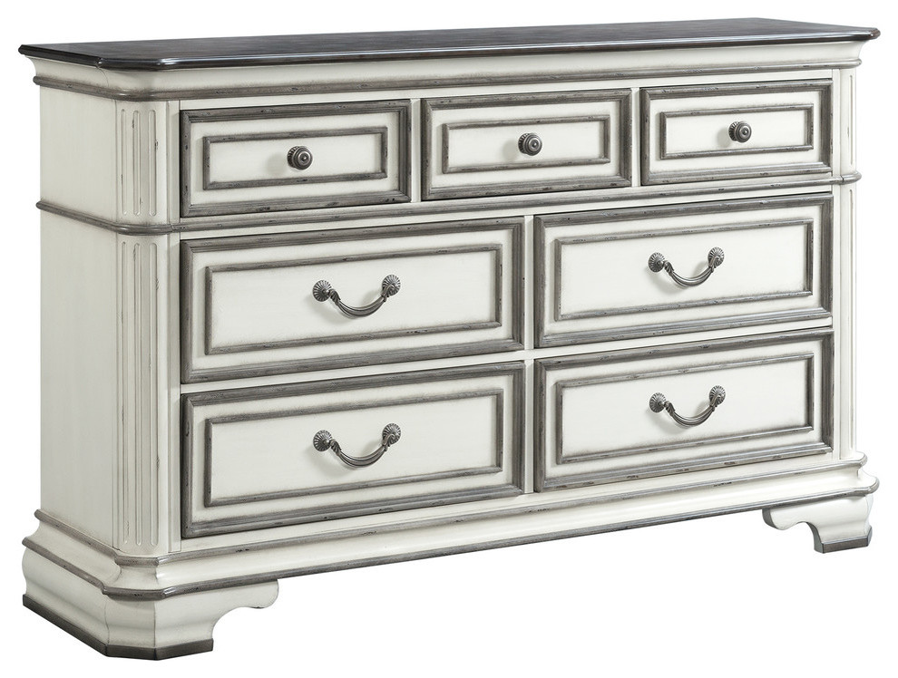 Picket House Furnishings Caroline 7 Drawer Dresser in Antique White