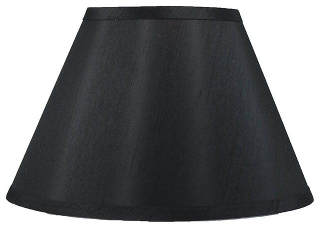 Coolie Lamp Shade,Faux Silk, 8x16x10", Black