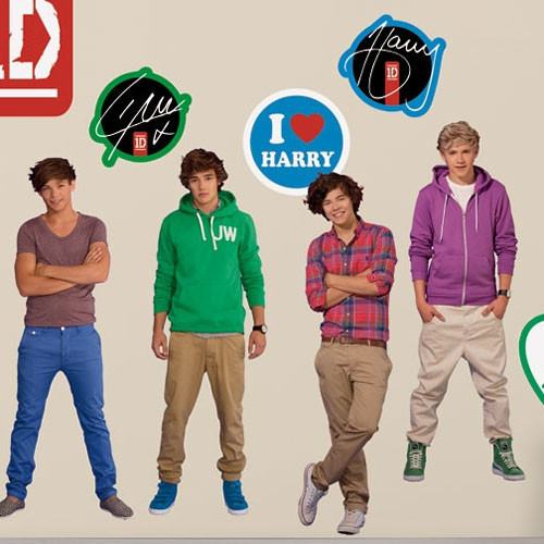 One Direction Love 1D 27pc Wall Accent Stickers Set