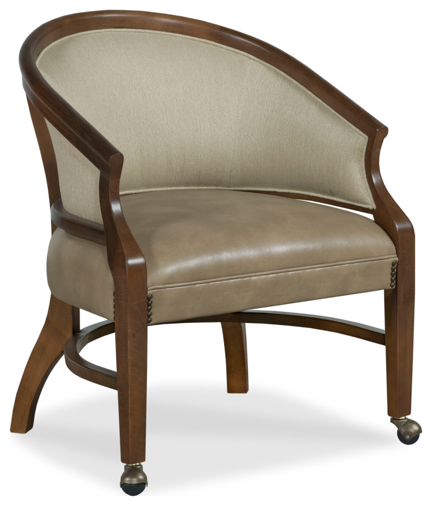 Danbury Chair, 9508 Oasis Fabric, Finish: Walnut, Trim: Bright Brass