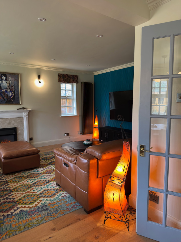 Bold and ethnic Transitional style Living/Dining room