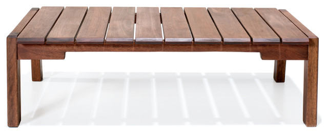 Otero Eucalyptus Wood Outdoor Coffee Table - Transitional - Outdoor ...