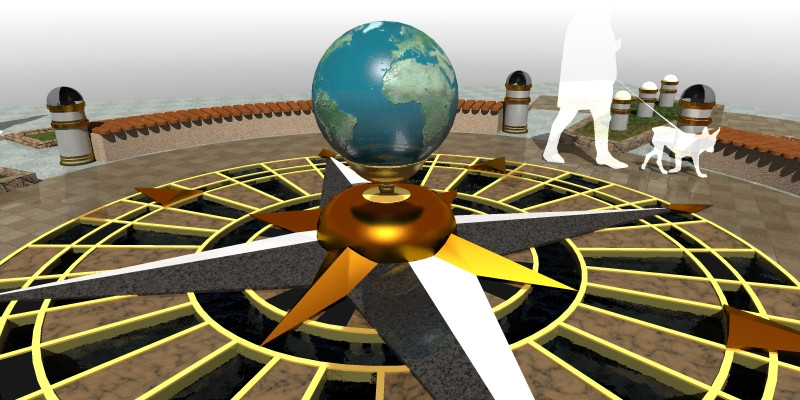 Эскиз -концепт фонтан "Роза ветров"