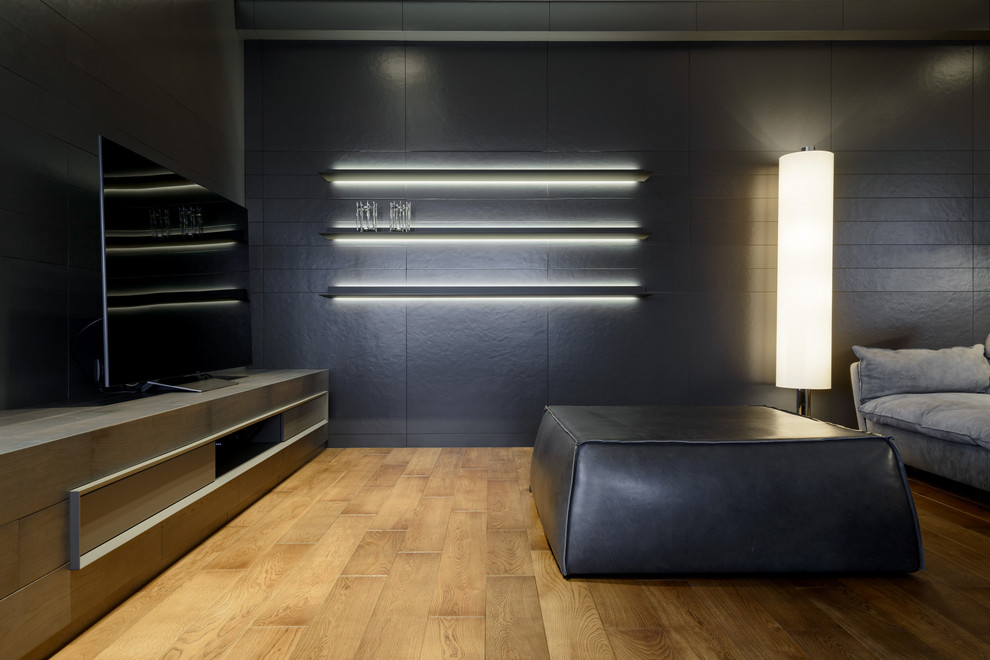 Массивная доска "BEARMADE" в брутальной квартире по проекту Риты Лессинг