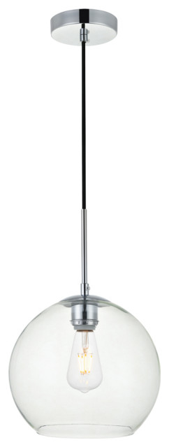 Baxter 1 Light Pendant in Chrome And Clear
