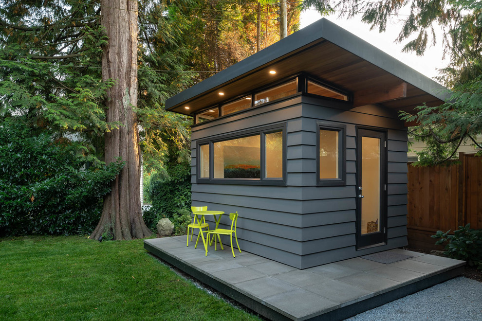 Photo of a contemporary detached shed and granny flat in Vancouver.