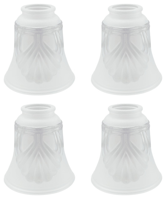 Aspen Creative 230604 Clear & Frosted Replacement Glass Shade 4 Pack Traditional Lighting
