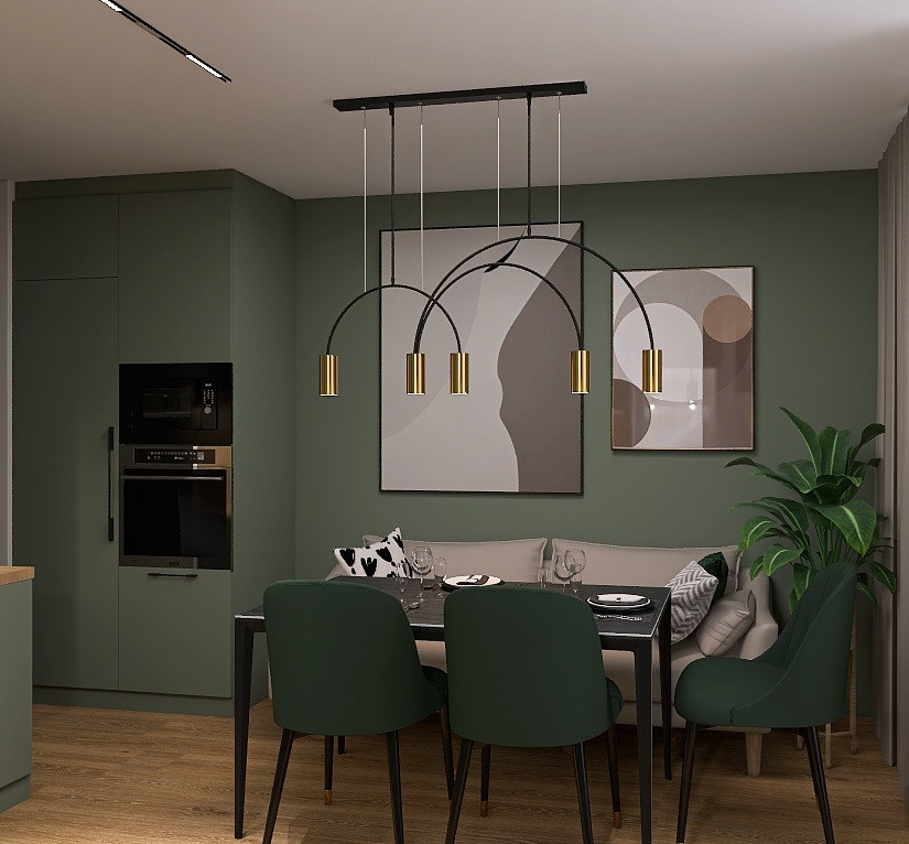 Кухня в тёмно-зелёном