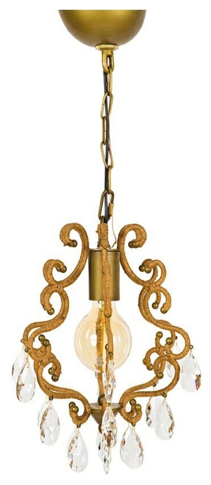 Hanging Garden Goldecord Wrapped Glass Crystal 1, Light Pendant