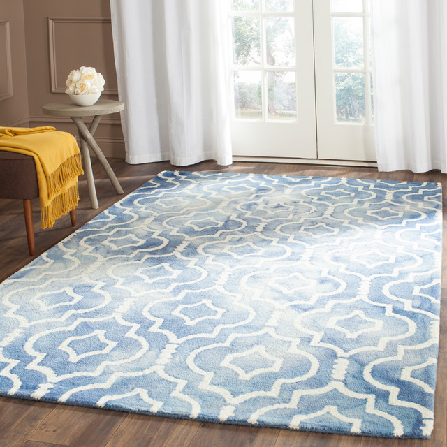 Safavieh Dip Dye Collection DDY538 Rug, Blue/Ivory, 9'x12'