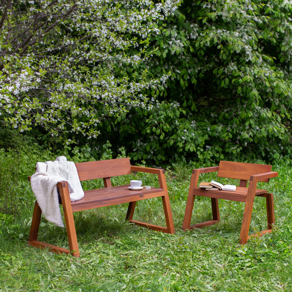 Деревянная садовая мебель из массива термоясеня