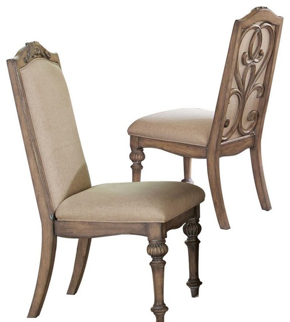 Ilana Collection Traditional Formal Dining Side Chair With Turned Legs, Set of 2