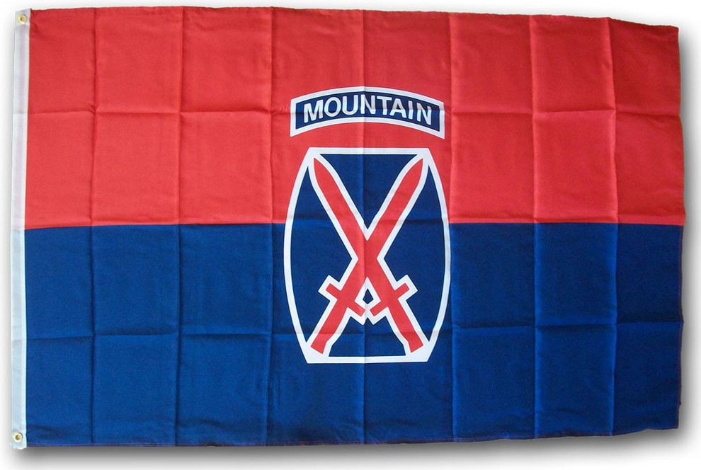 10th Mountain Division, 3’x5’ Polyester Flag - Traditional - Flags And