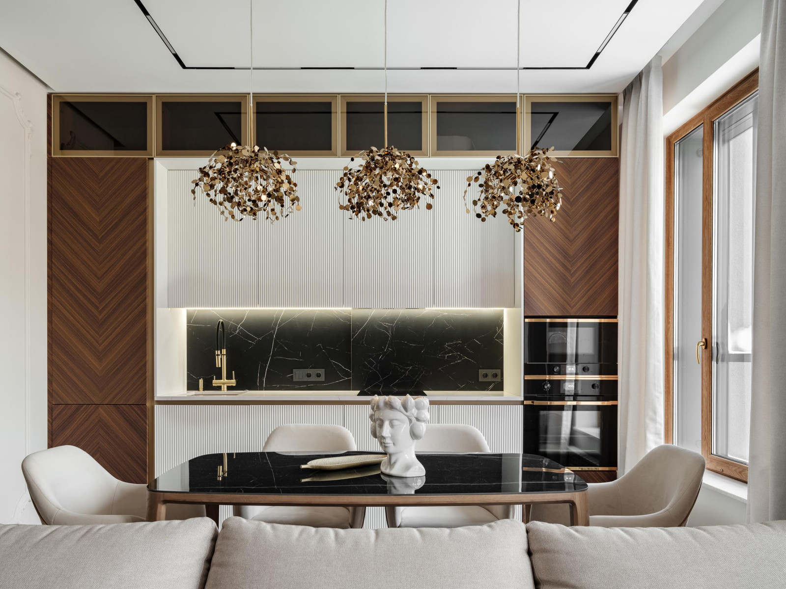 Дизайн проект квартиры 95 м2  ЖК "  Richmond Residence ". Гостиная