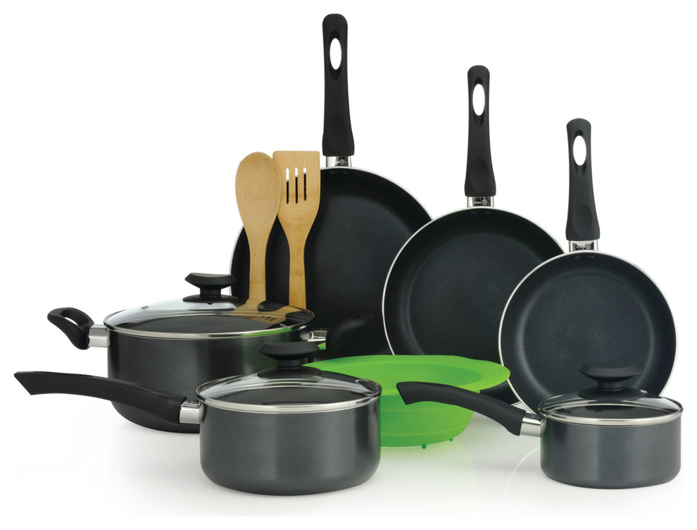 Elements 12 Piece Set, Gray Contemporary Cookware Sets by muzzha!
