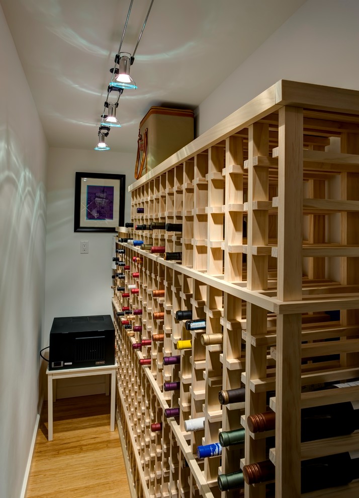 Design ideas for a contemporary wine cellar in Kansas City.