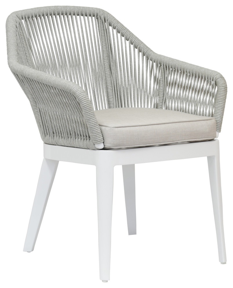 Miami Dining Chair With Cushions, Echo Ash Beach Style Outdoor