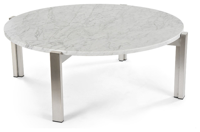 Case Study Stainless Floating Marble Coffee Table