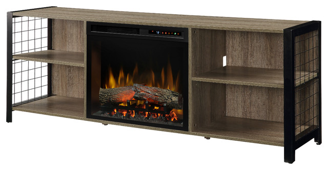 Dimplex Asher Media Console Electric Fireplace With Logs